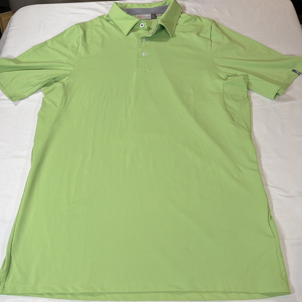 KJUS Mens Large 50 Green Golf Polo Soren Stretch UPF 50+ Performance Shirt - Picture 2 of 9